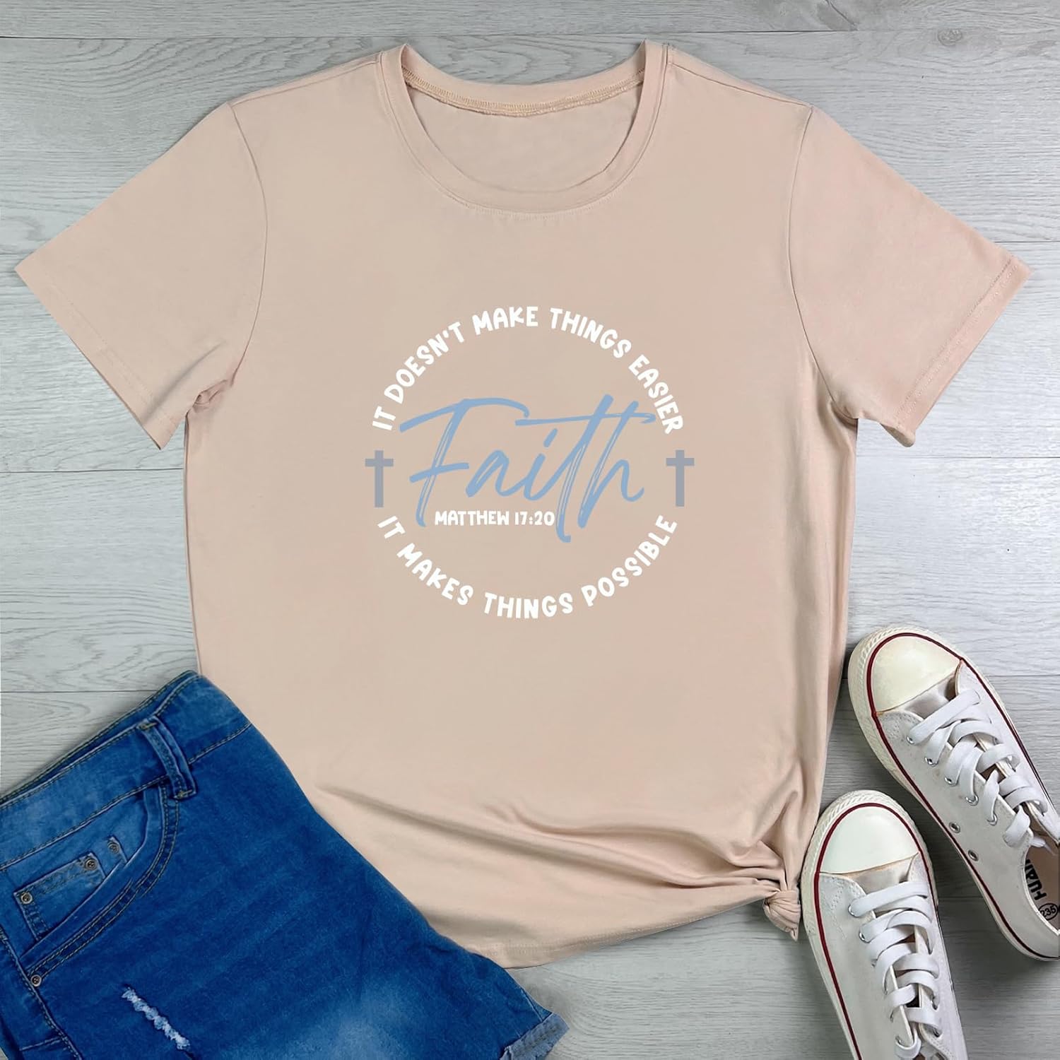 BLACKMYTH Womens Faith Graphic Tees Fashion Tshirts - Image 2