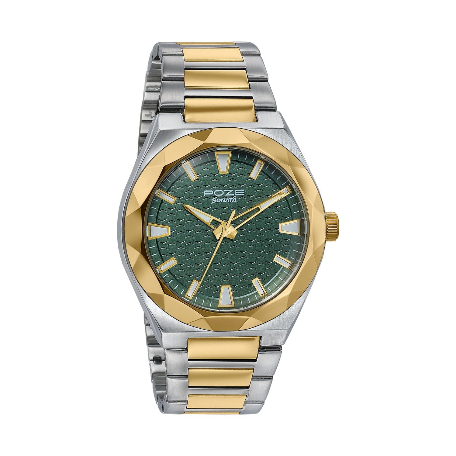 sonata Poze 9 with Quartz Analog Green Dial IPS/IPG Sheet Metal Strap Watch for Men - SP70113BM01W-picture-50