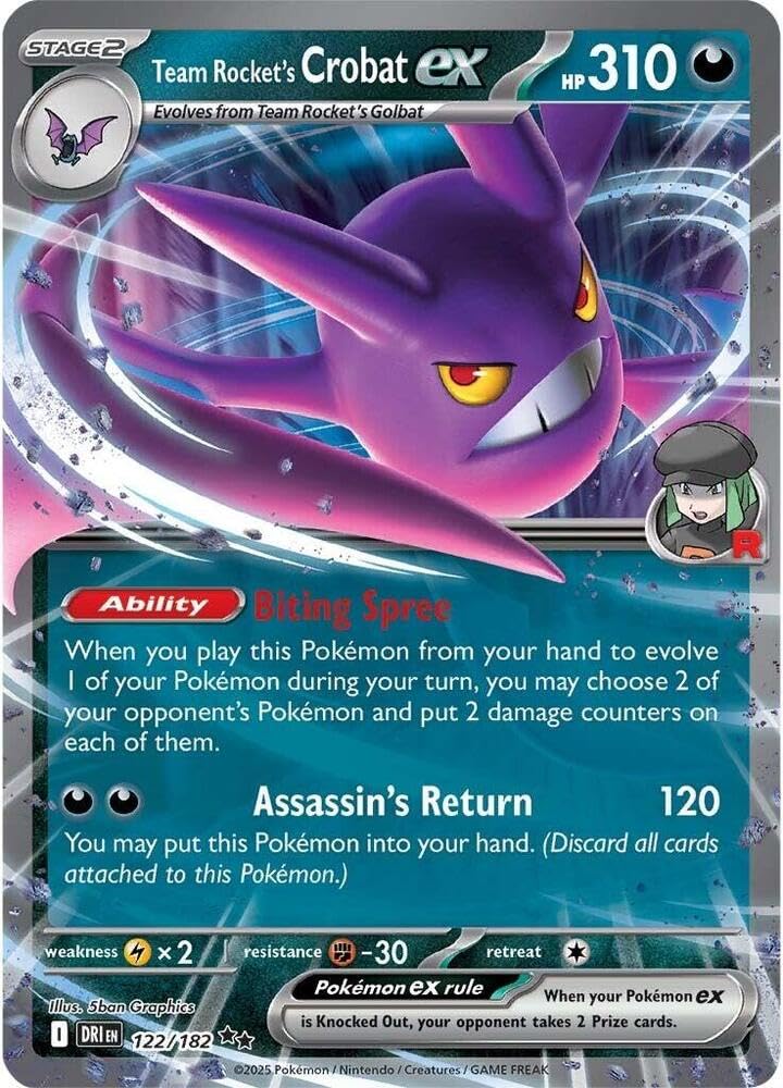 Team Rocket's Crobat ex - 122/182 Double Rare - SV10: Destined