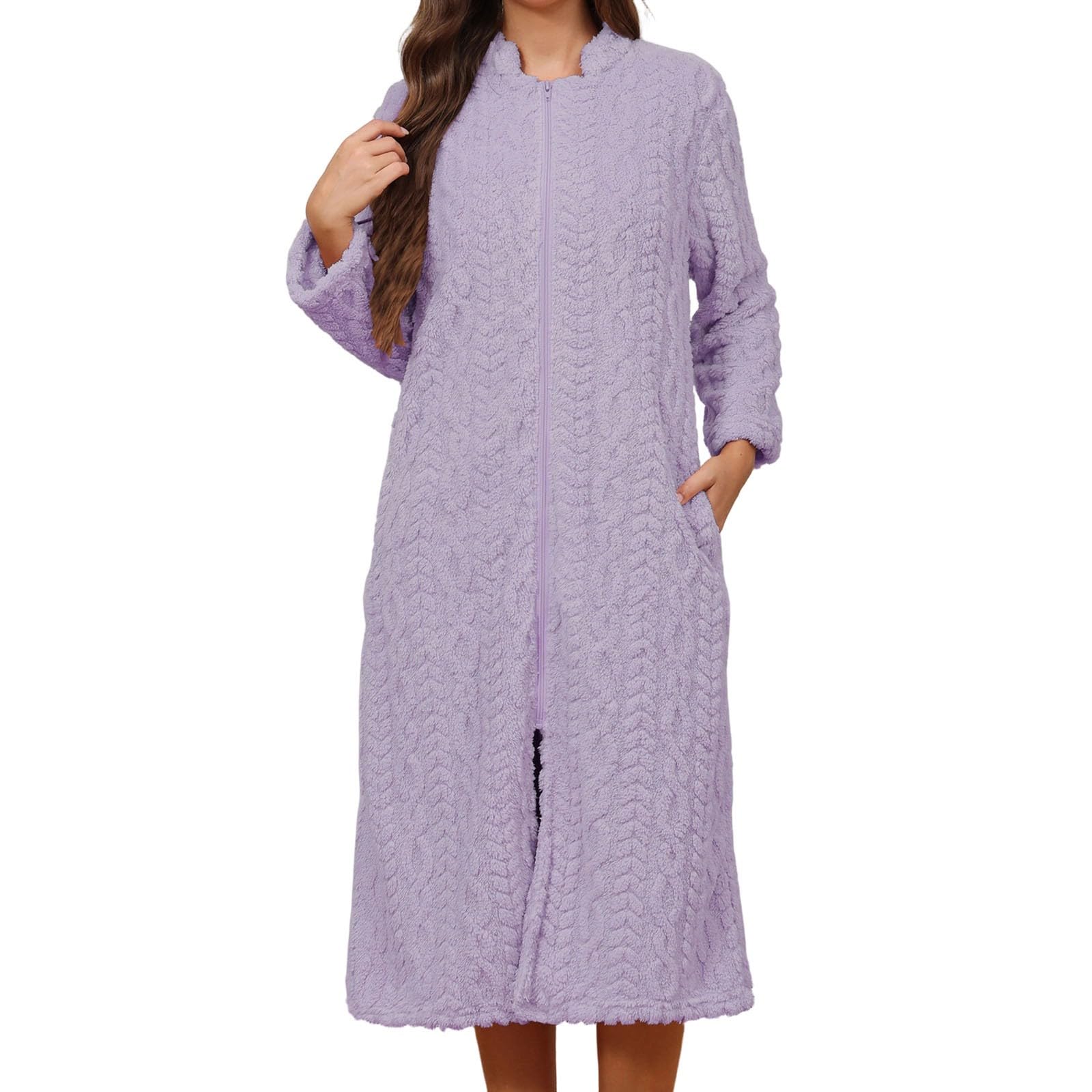 Generisch Peignoir long en polaire douce, vêtement de détente douillet, peignoir kimono pour le confort et la chaleur à la maison, design élégant