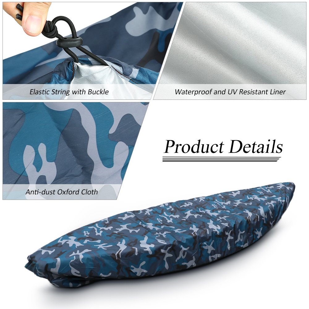 Copertura Kayak Impermeabile Lixada - Universale, Resistente UV, Grigio/Blu/Mimetico