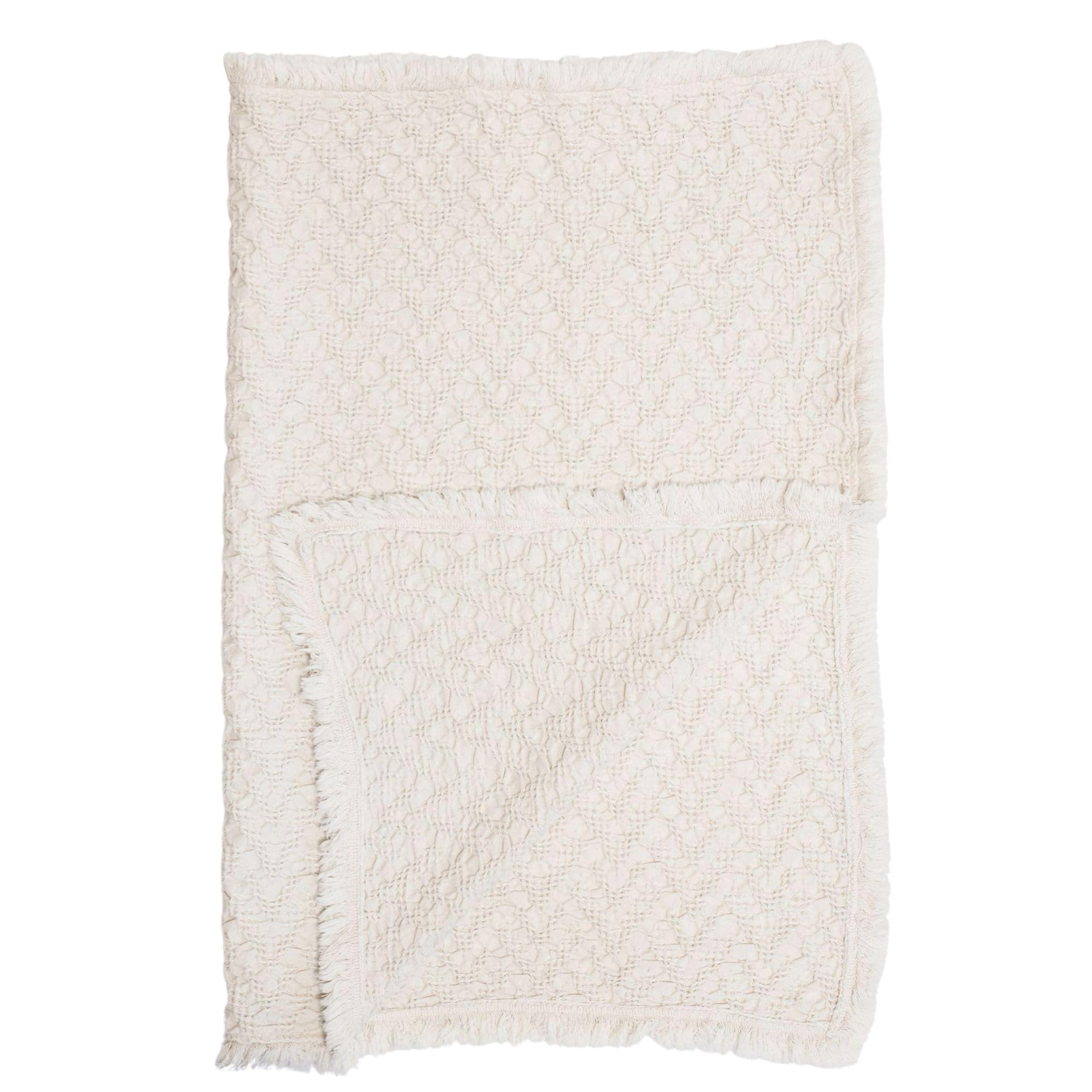 Crane Baby Oatmeal Boho Knit Blanket, Soft Cotton Nursery and Stroller Blanket, 100% Cotton, 30" x 40"