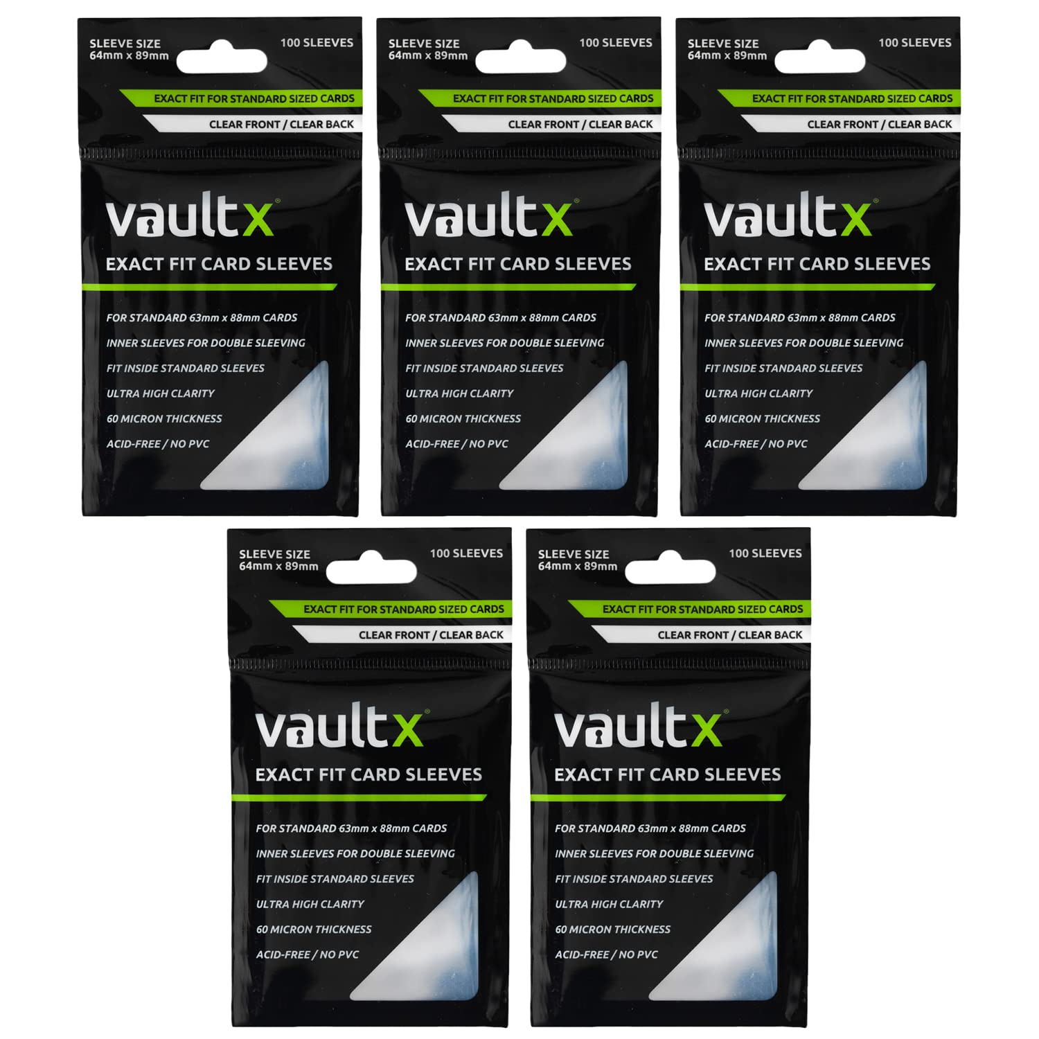 Vault X Exact Fit Trading Card Sleeves Soft High Clarity Perfect Fit Inner Sleeves Collectible Card Games Sports
