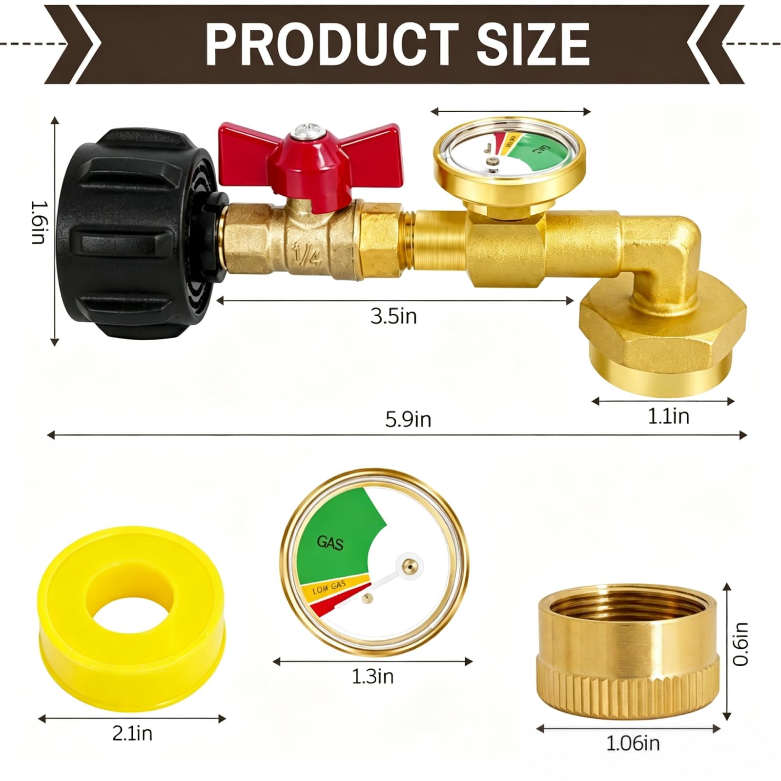 Adapter do napełniania propanu do zbiorników 0,5 kg, adapter propanu, konwerter 9,1 kg na 0,5 kg, z zaworem pomiarowym, adapter kolankowy do napełniania propanu, do grilla, kuchenki, kempingu, zawiera