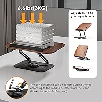 Vista 6 de Book Stand for Reading, Adjustable Book Holder with 360° Rotating Bases, Foldable Designs, and Elastic Clips, Multifunctional Display Stand for