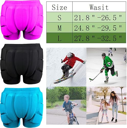 Miniatura 6 de Almohadillas protectoras para niños, para snowboard, esquí, patinaje, ciclismo, protección 3D para glúteos y coxis