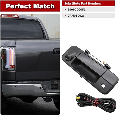 Miniatura 4 de Nakkaa 690900C051 GAH010026 - Manija de respaldo para puerta trasera con cámara de visión trasera compatible con Tundra 2007-2013