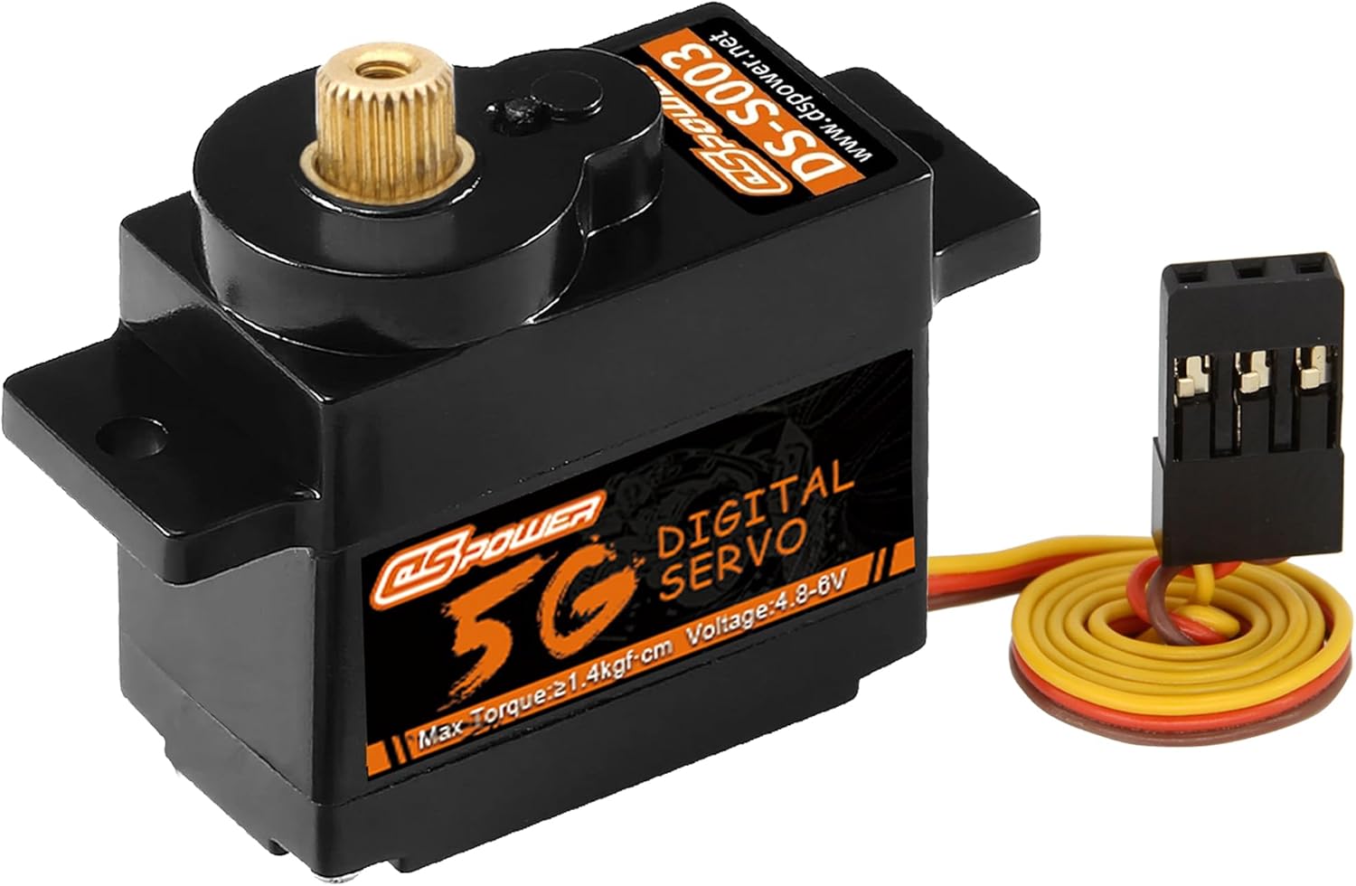 2PCS 5g Micro Digital Servo, Mini Servo, Metal Gears, Coreless Motor Servos for 1/28 RC Car Airplane Fixed-Wing Robot Helicopter Planes Part (JR2.54)