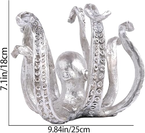 Miniatura 9 de DOVDOV Portavasos de pulpo, soporte de taza de café de pulpo de resina, estatua de pulpo, decoración casera de bronce, accesorios de bar casero,