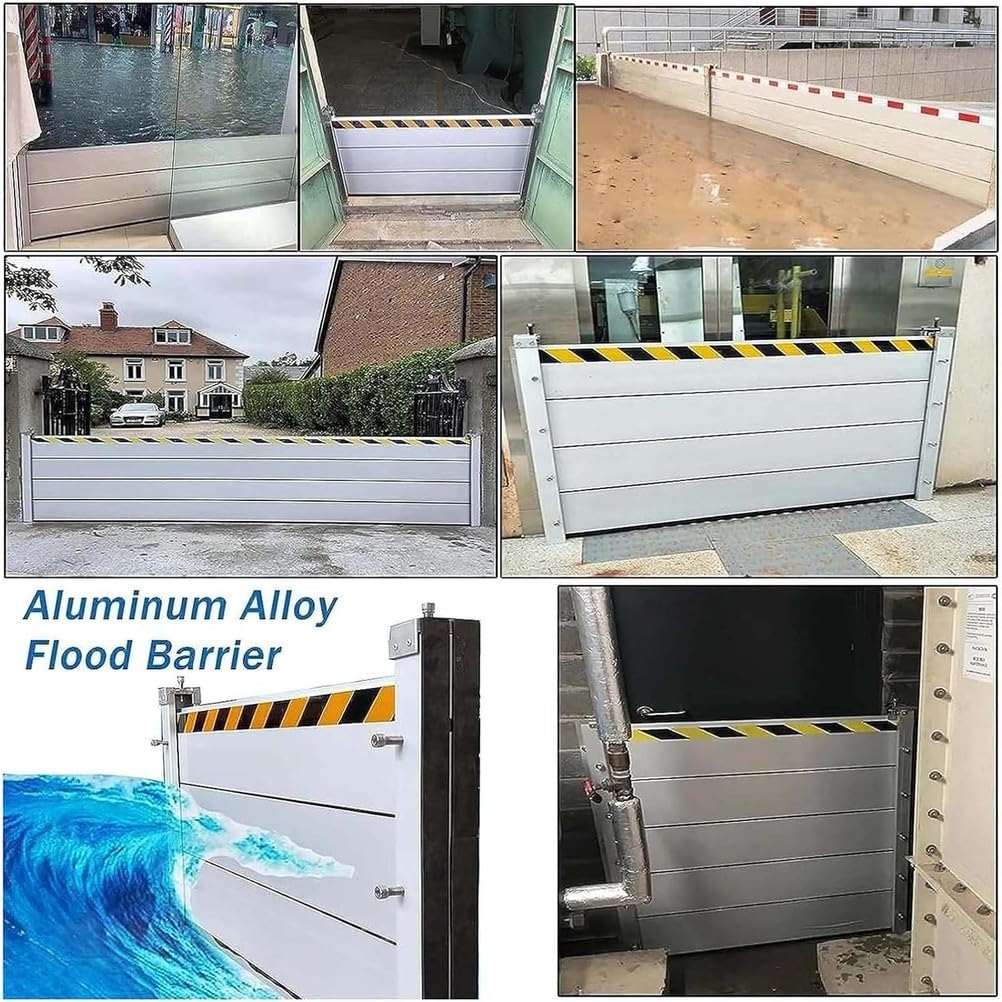 Générique Barrière de Protection Contre Les Inondations Barrière Contre Les Inondations pour la Maison Barrière Anti-Inondation Extérieure Robuste Matériau en Alliage d'aluminium