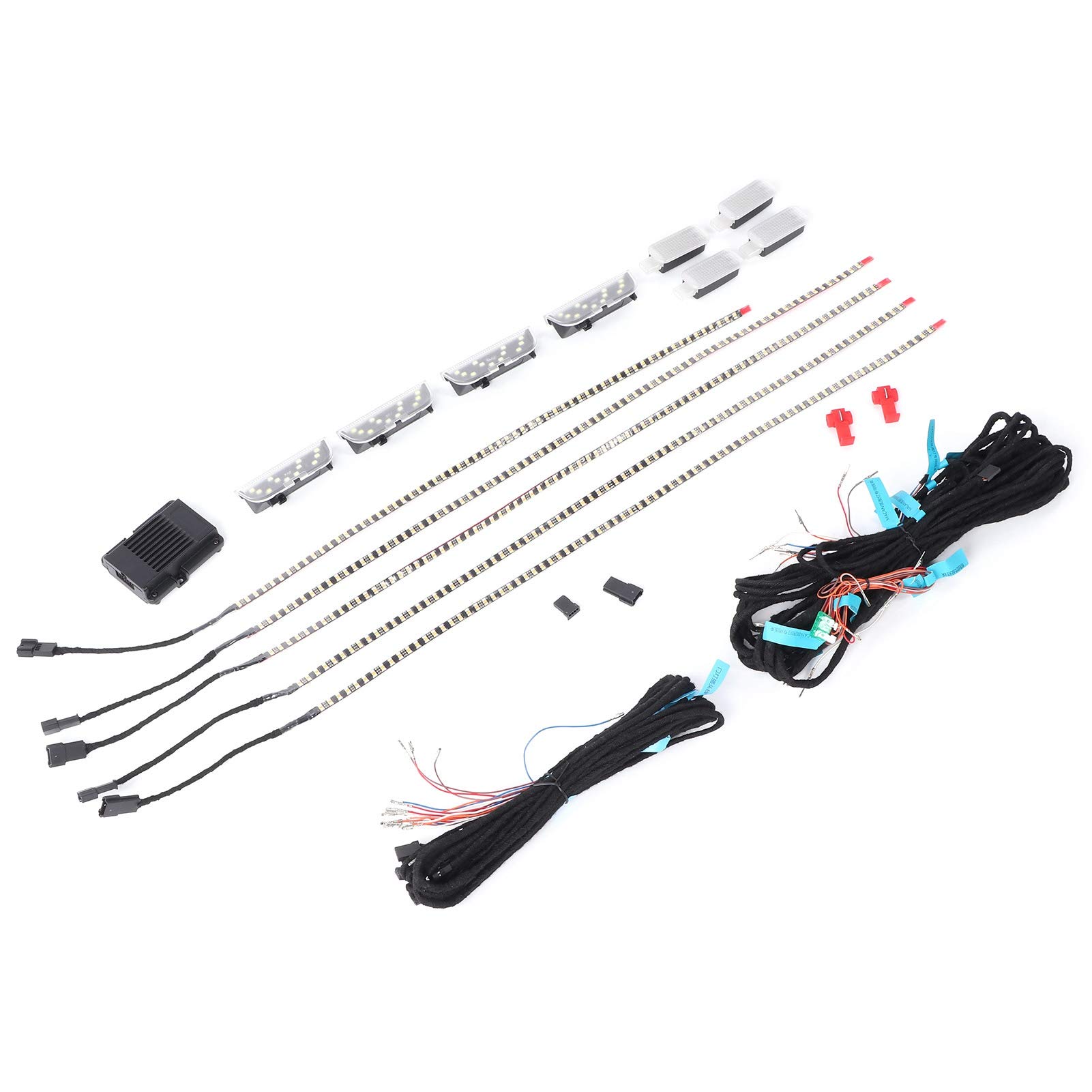 Conjunto de Lámparas Ambientales LED, Tira de Luz Interior de 3 Colores con Arnés de Cableado Estándar Alemán para 2014 2020