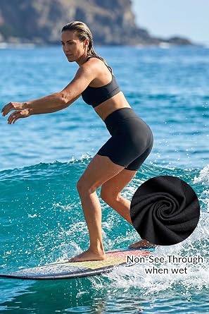 Women's High Waisted Boy Shorts Swim Bottoms Available in Plus Sizes
