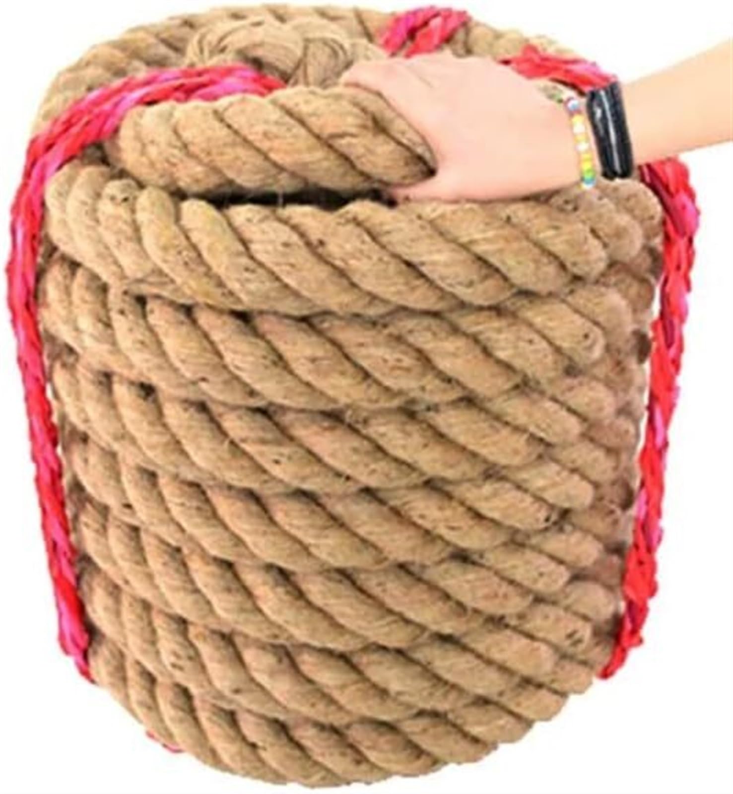 Bundling Craft Decor Cuerda de Yute Natural Cuerda Gruesa, Cuerda de Yute Natural de 10 mm Cuerda de cáñamo Trenzada Cuerda de Yute Gruesa Cuerda de Manila for Entrenamiento físico y de Fuerza (Tamaño