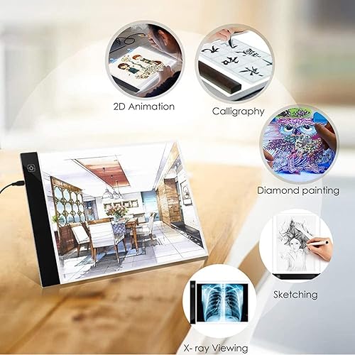 Miniatura 5 de Iwinna Tablero de almohadilla de dibujo LED regulable de 3 niveles para bebé juguete A4 creatividad pintura juguetes educativos para niños