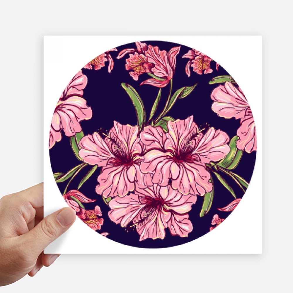 Sticker autocollant carré 20 cm fleur plante noir décoration murale et valise