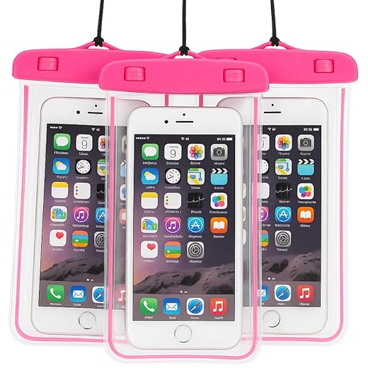 Kit 3 Capas Impermeáveis para Smartphone Rosa