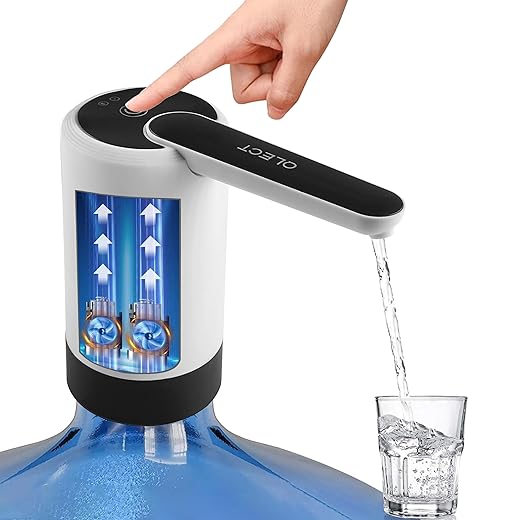 Qlect Automatic Water Dispenser for 20 Litre Bottle – USB Dc Water Pump with 1200 mAh Rechargeable Battery | Water Pressure Pump for Home Office Travel | Water Dispenser Pump for Hot and Cold Water