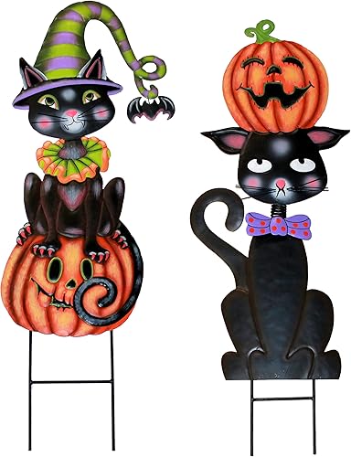 Juego de 2 estacas de metal negro para Halloween de 29 pulgadas disponible en Yaxa Guatemala