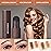 Eye-Brow Stamp Stencil Kit, Waterproof Brow Stamp Shaping Kit Eye Brow Definer & Filling Powder, Women Makeup Tools with 10 Reusable Eyebrow Stencils, 2 Brushes (Dark Brown)