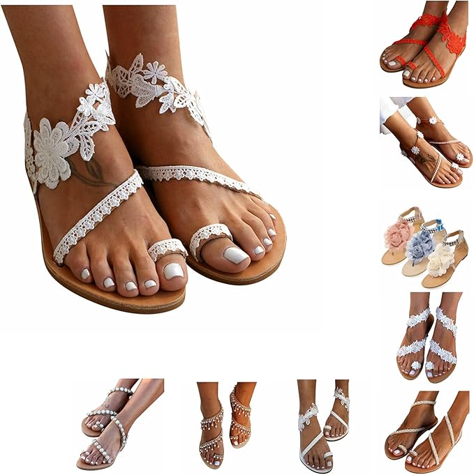 Sandals for Women Thong,Women's Bohemian Bling Rhinestone