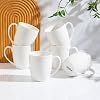 AntoKueh 16OZ White Ceramic Coffee Mugs, 475ml Porcelain Mugs Set of 6 with Large Handle for hot Cocoa, Tea, Milk, Cappuccino, Microwave Safe