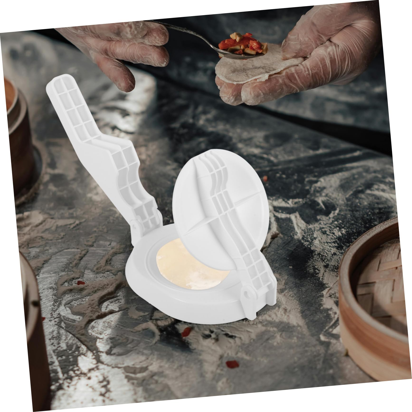 PRETYZOOM Multi-use Dough Rolling Press Efficient Pizza Dough Press Dumpling Skin Easy to Use