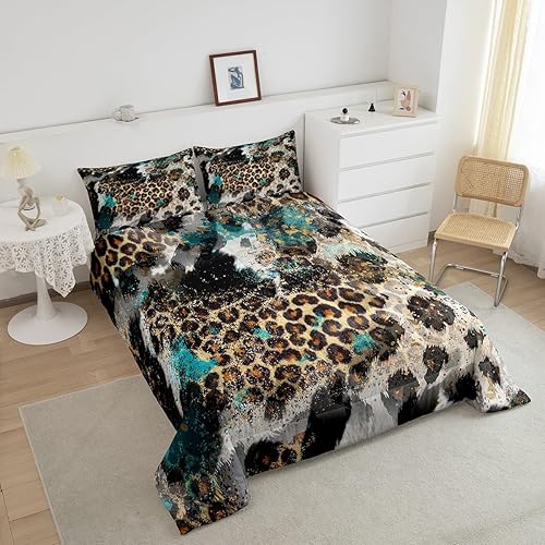 Miniatura 3 de Juego de edredón para niños con estampado de leopardo tamaño Queen, decoración de dormitorio para niños, niñas y adultos, edredón de plumón con