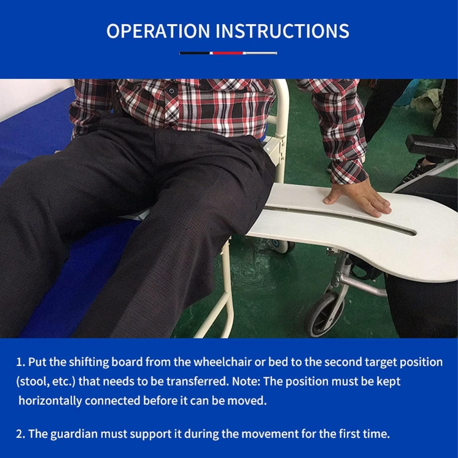 Slide Transfer Board, Curved Sliding Transfer Board Easy Wheelchair Sliding Board-Transferring Disabled, Older Adults, from Wheelchair to Bed, Toilet, Car