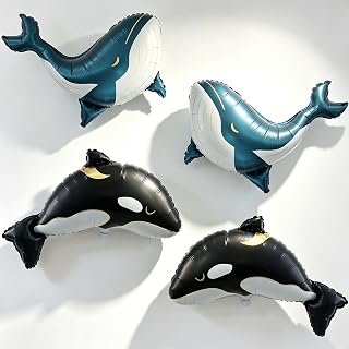 Whale Balloons Killer Whale Balloons Sea Animal Party Decorations Whale Birthday Party Decorations Orca Birthday Party Decorations Ocean Animal Baby Shower Under the Sea Party Decorations Supplies