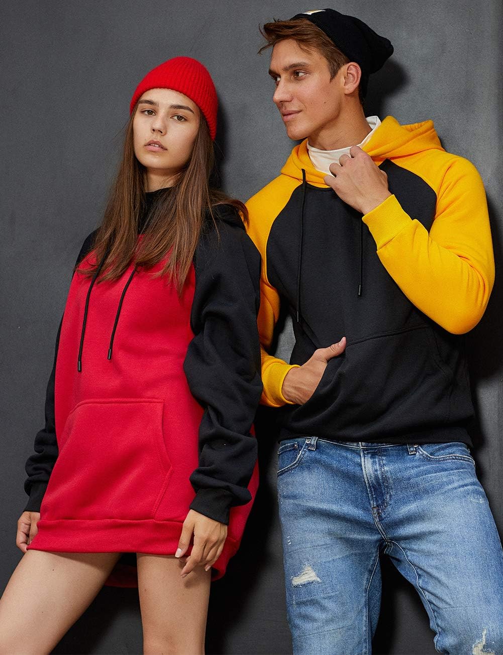 DUOFIER Hoodies for Men Pullover Hooded Sweatshirt with Kangaroo Pocket, 39Light Gray-2XL - Image 3