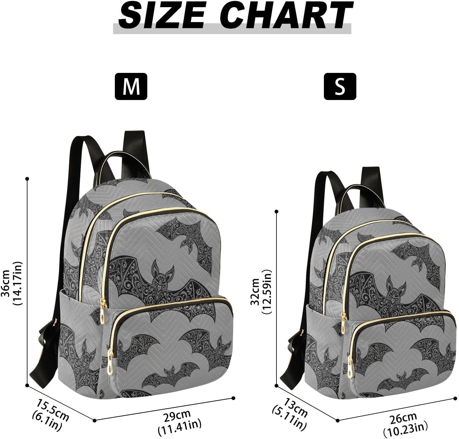 Gothic Bat Backpack Purse for Women Girls Mini Fashion Backpack Cute Laptop Back Pack for Lady Traveling College M - Image 3