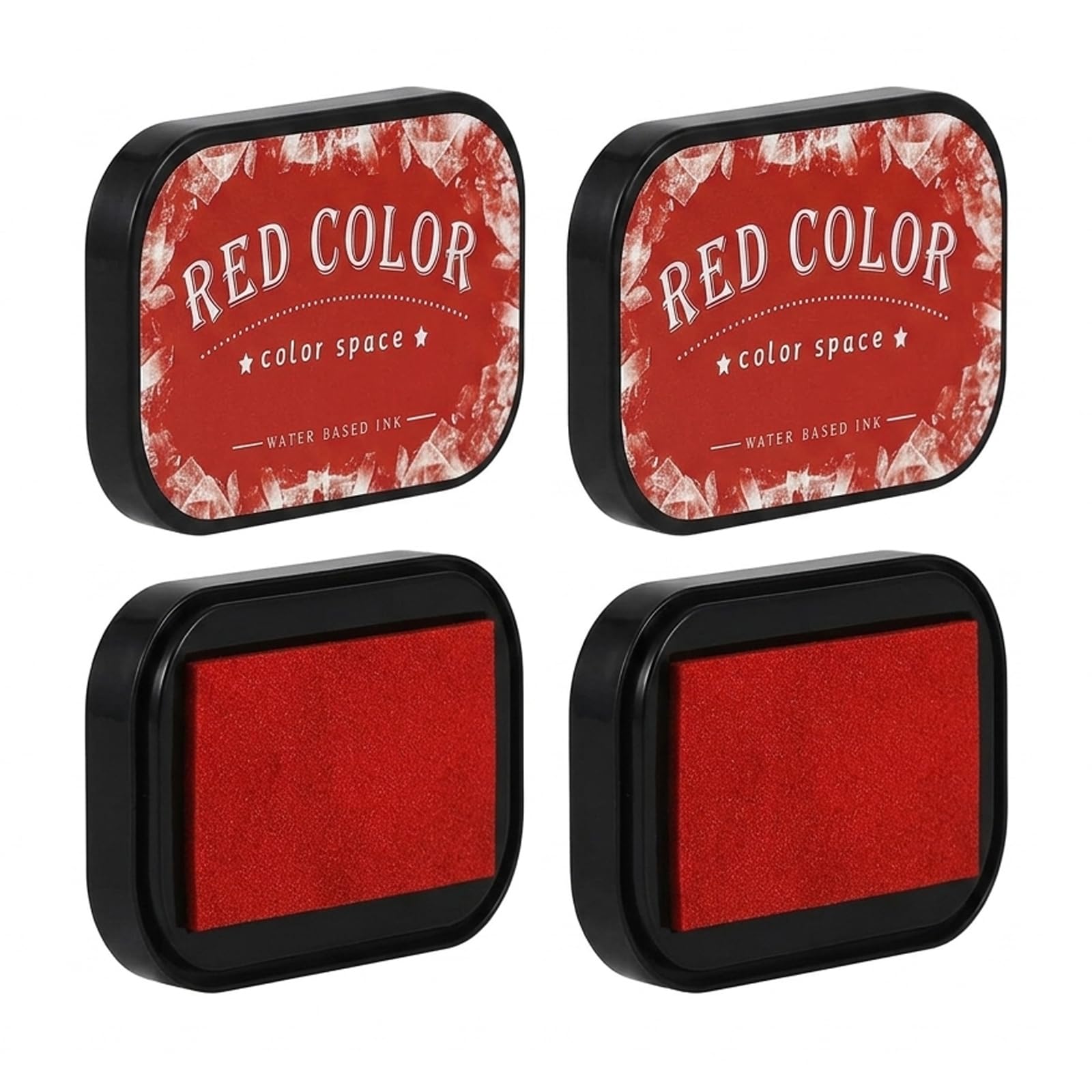2 PCS Patterned Red Ink Pad, Decorative Stamp Pads with Design Texture, Craft Ink Pads for Artistic Impressions, Red Pigment Pads for Stamping Projects