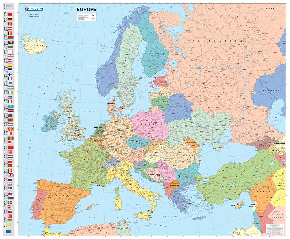 Europe Political - Michelin rolled & tubed wall map Encapsulated: Wall Map (Michelin Wall Maps)