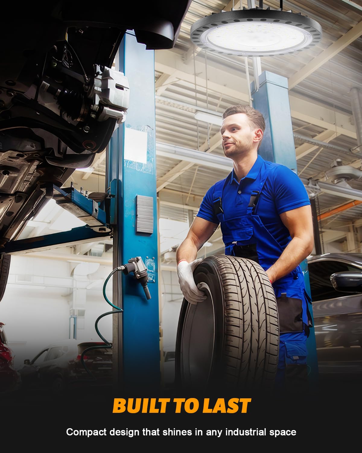 Viugreum LED High Bay Light 200W 20000LM UFO High Bay Lights with US Plug IP65 Waterproof Commercial Bay — view 7