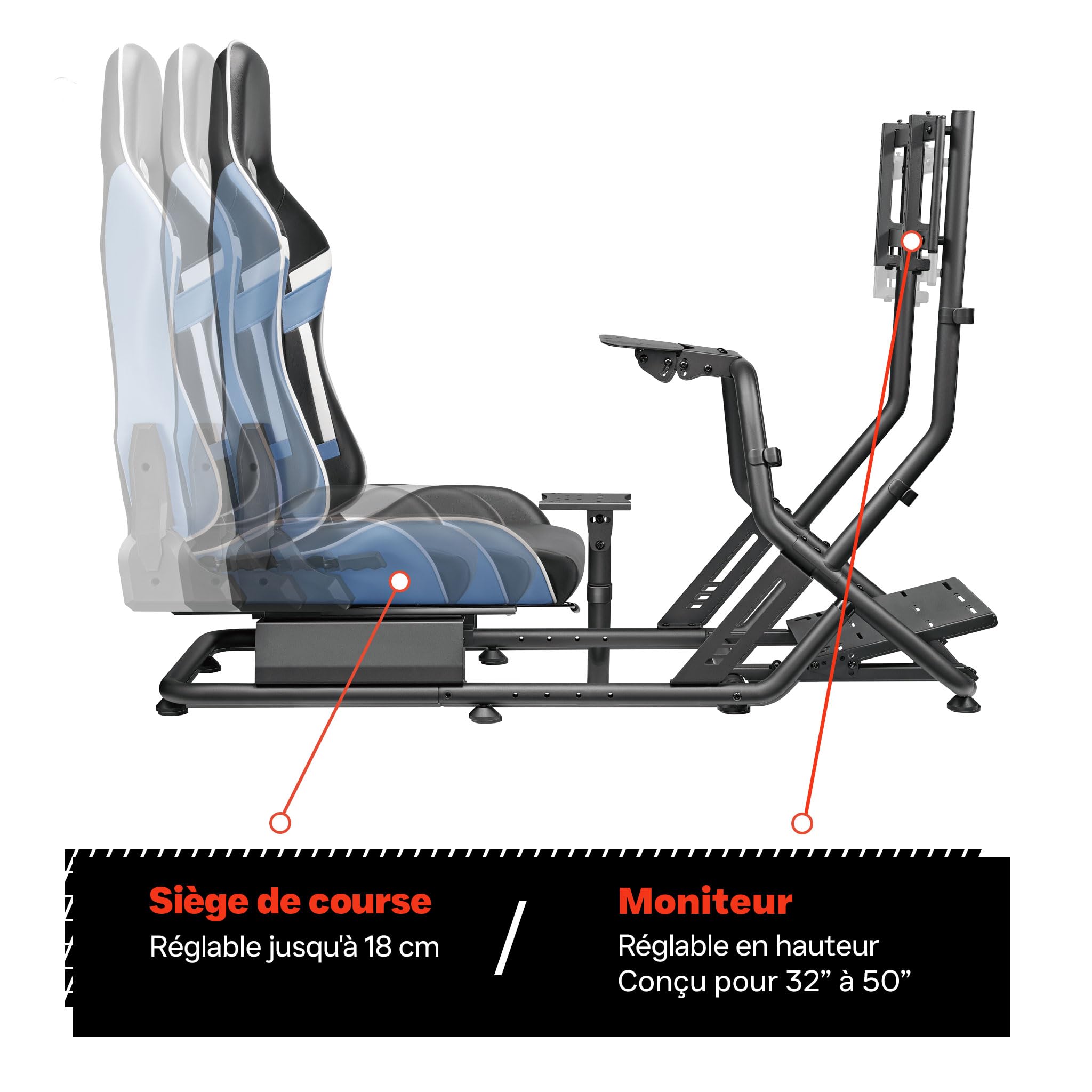 VDD Simulateur chaise de course - entièrement réglable