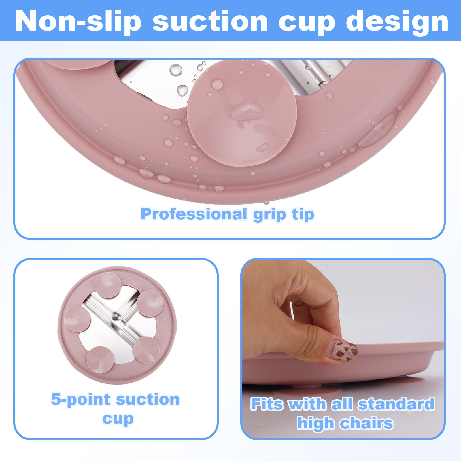 lasuroa 4pcs Stainless Steel Baby Plates and Bowls - Image 3