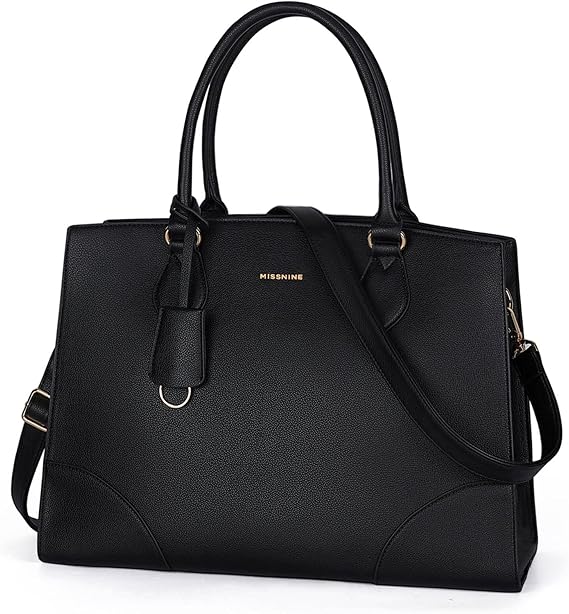 Missnine Laptop Bag 15.6 inch Work Bags for Women Professional Laptop Tote PU Leather Computer Briefcase for Office Business
