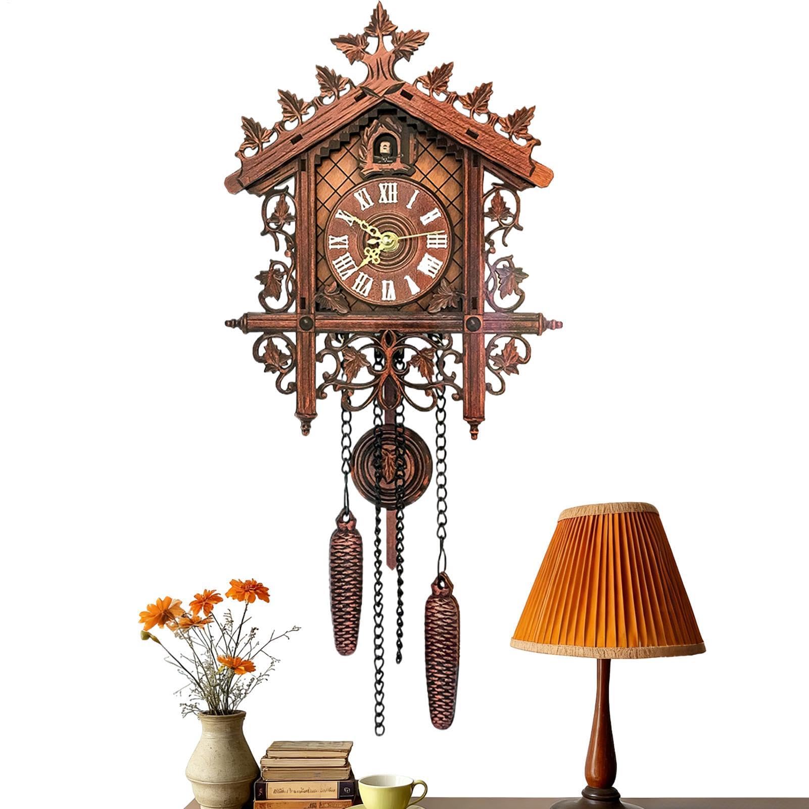 Horloge en bois rétro pour salon et bureau avec carillon classique