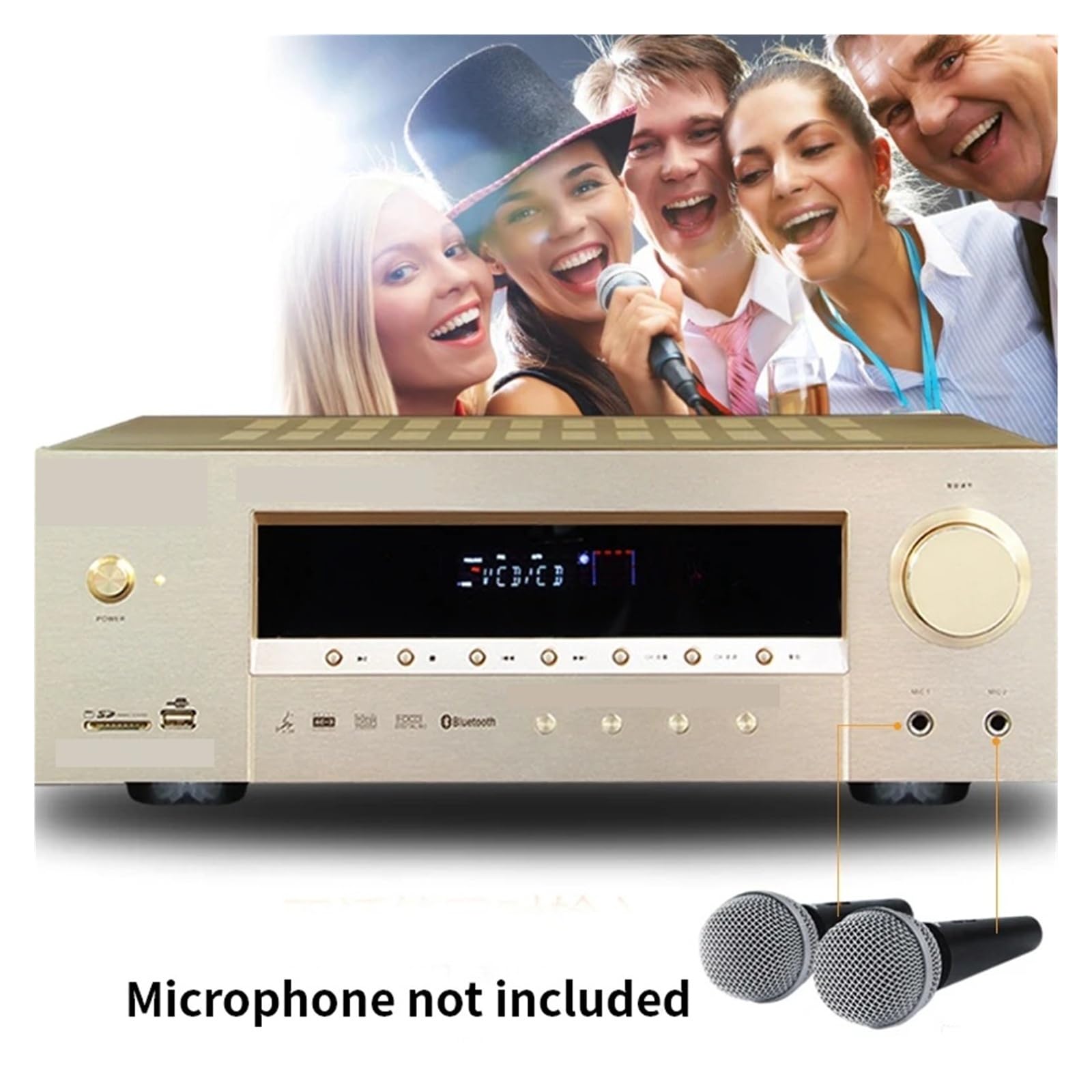 Amplificatore Hi-Fi 1200W Amplificatore ad alta potenza Amplificatore for altoparlanti Sistema audio Home Theater 5.1 Per l'home cinema