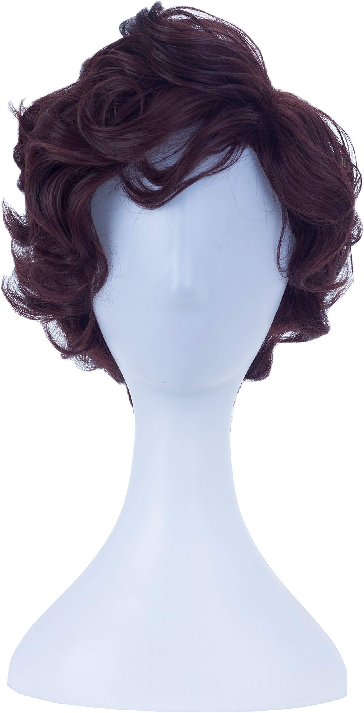 karlery Adult Men Short Curly Dark Brown Wig Halloween