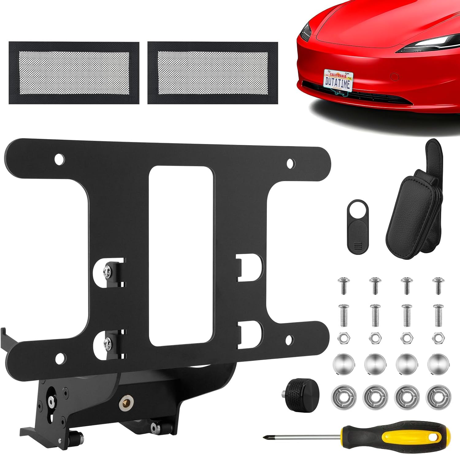 2024 2025 Tesla Model 3 License Plate Frame(No Drill, Custom Lock) Tesla Model 3 Front License Plate Mount