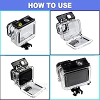 Vista 5 de Carcasa impermeable para GoPro Hero11 10 9 Max Lens Mod, carcasa protectora de buceo subacuático 40M con accesorios de soporte