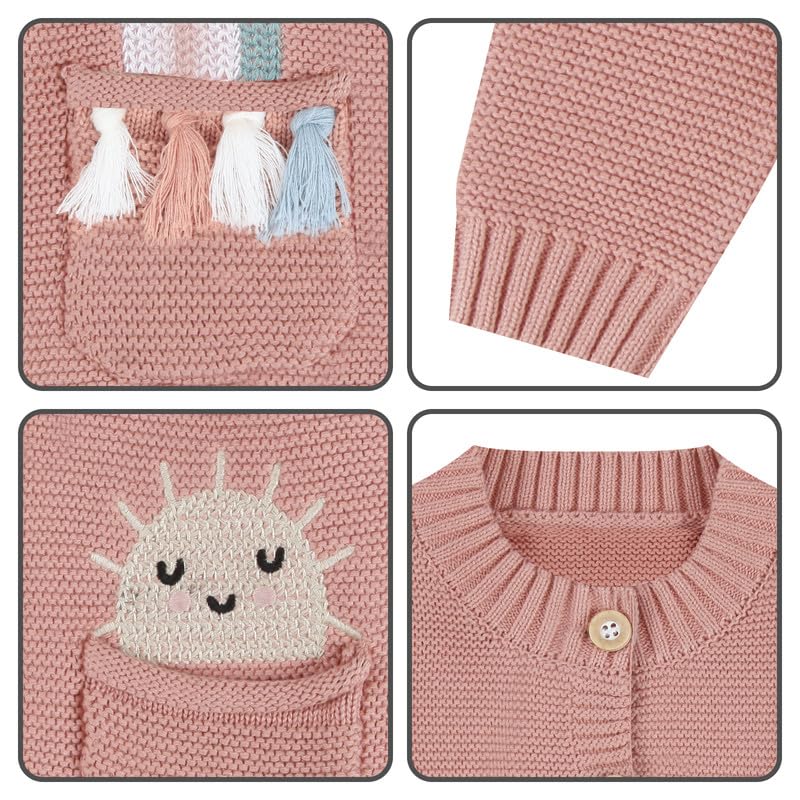 Baby Cardigan 100% Cotton Toddler Outwear Embroidery Rainbow Sun Warm Sweater Long Sleeve Knit Coats Boy Girl Clothes4