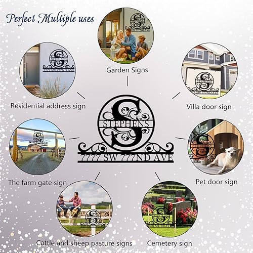 Miniatura 2 de MXZLBY Letrero de dirección personalizado, letreros personalizados para exteriores, placas de dirección personalizadas para números de casa, números