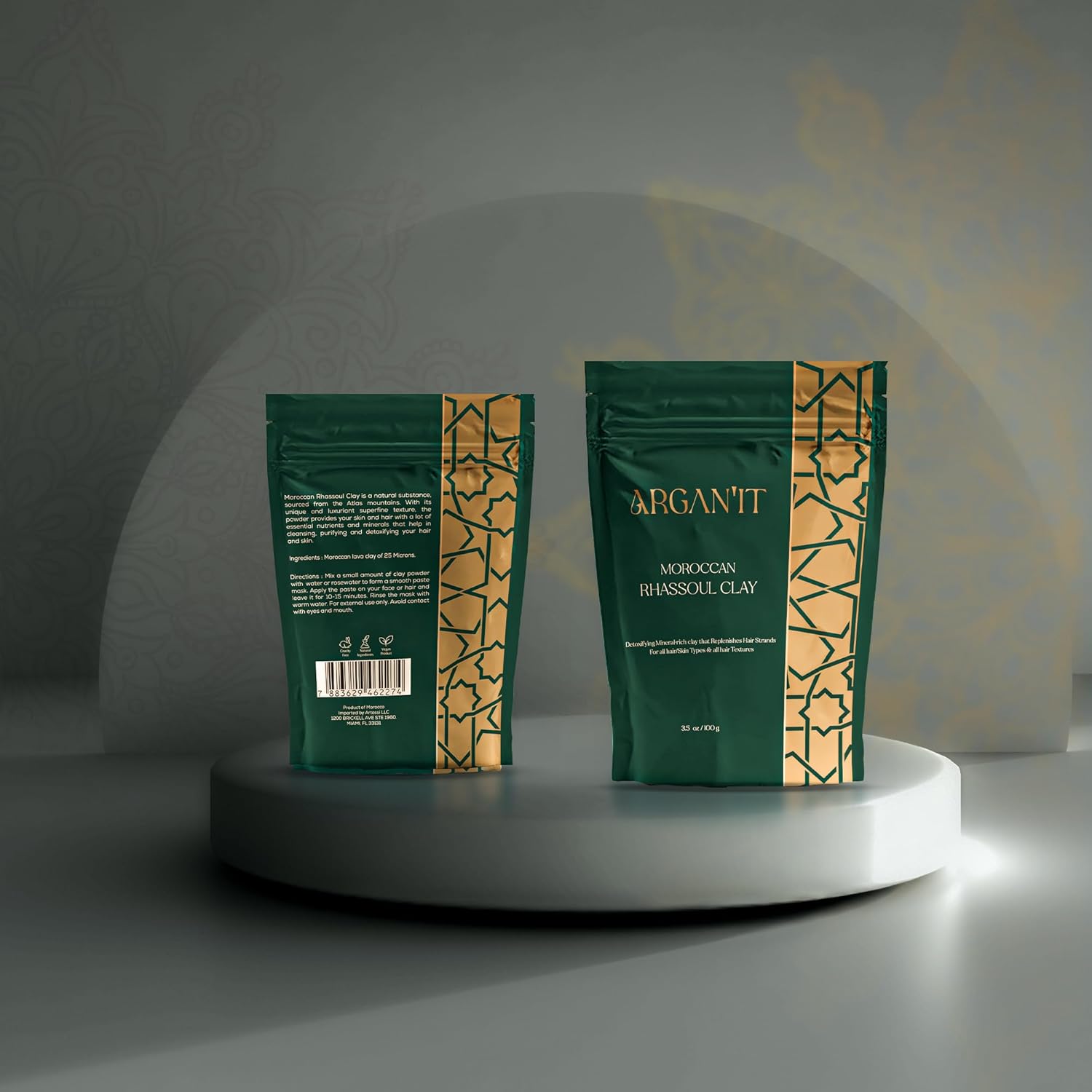 Moroccan Organic Red Rhassoul Clay - Skin care mask for deep cleansing, nourishing, detoxifying Skin & Hair Cleanser from Red Lava organically mined image 5 of 5 B0CM77MCHT