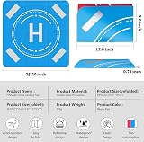 FPVtosky Nighttime Reflective Drone Landing Pad, Large 25.2"(64cm) Fast-fold Double Sided Waterproof Landig Pad Weighted for DJI Mavic 3/Mini 4 Pro/Air 3/Avata/FPV/Phantom Drones,Drone Accessories - 9