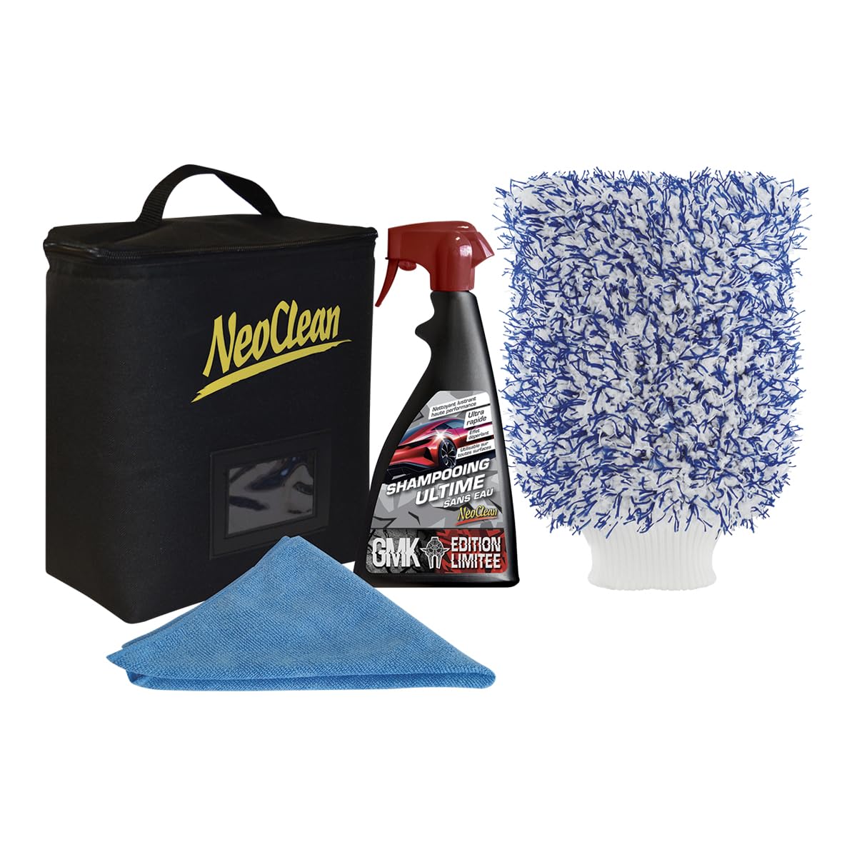 Pack GMK 5.0 Neoclean - Nettoyant Jantes & Intérieur Voiture | Décontaminant Ferreux + Rénovateur + Microfibre