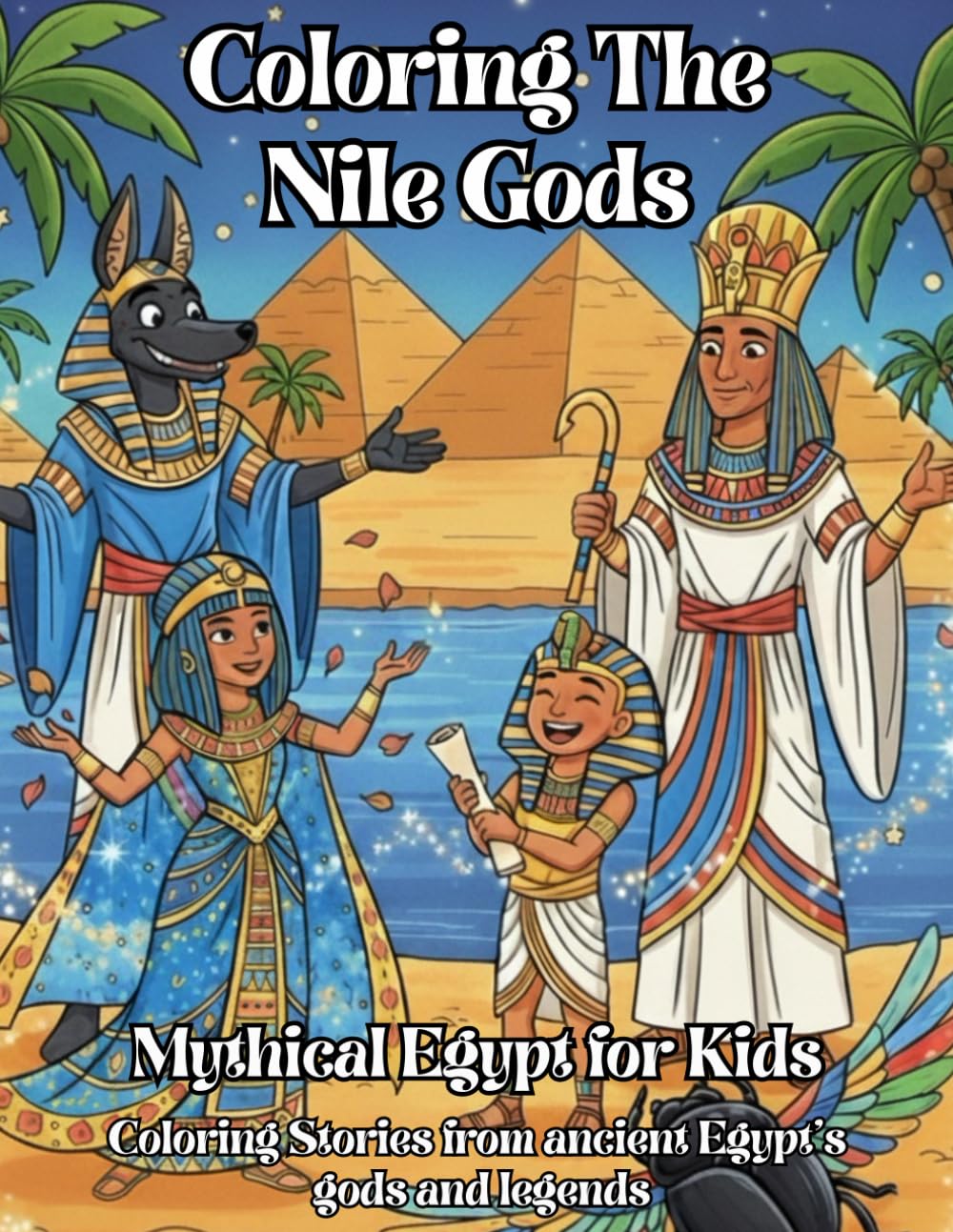 Coloring The Nile Gods: Mythical Egypt for Kids: Coloring Stories from ancient Egypt’s gods and legends - Educational and Creative - Perfect for Children aged 3-8 (TurboBunny’s Mythical Worlds)