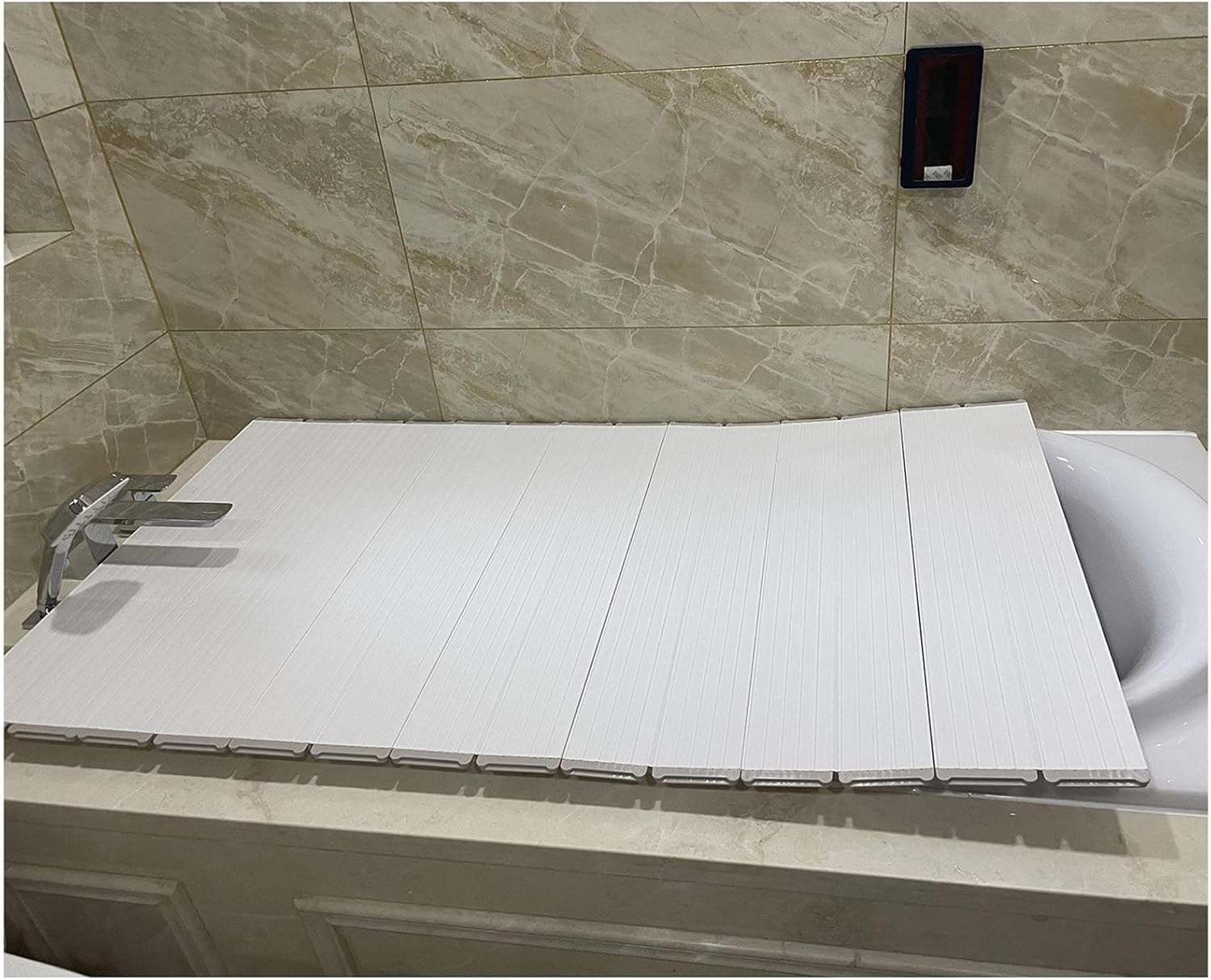 Bathtub Tray Folding Bathtub Cover Polypropylene Shutter Bath Lid Bath Tub Tray, 1cm Thickness Waterproof Insulation Board for Milk Baths Spa, Bearing 10kg, 8 Sizes Multifunctional(140cmx80c