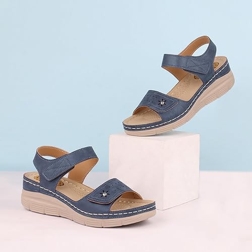 Miniatura 6 de JABASIC Sandalias cómodas para mujer, sandalias ortopédicas para caminar, sandalias ortopédicas con soporte para el arco